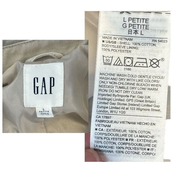 NWT GAP Factory Women's Light Tan Trench Coat SZ PETITE LARGE - Picture 11 of 11